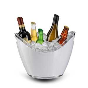 ถังน้ำแข็งทรงรีพลาสติกใส/ดำ/ขาว8ลิตรสำหรับไวน์เบียร์แชมเปญ-อ่างเครื่องดื่ม - Product Image 4