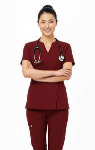 Cómodo conjunto de uniformes de enfermería, uniformes médicos para mujeres con ajuste moderno a medida, fácil cuidado y conjuntos de hospital de material transpirable - Product Image 4