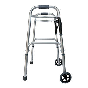 Premium <b>Folding</b> Aluminum <b>Walker</b> with Wheels Rehabilitation Therapy Supplies - Product Image 6