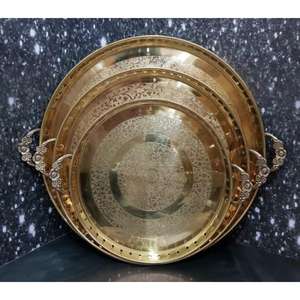 Bandeja de Servicio Tradicional Hecha a Mano en Latón que Refleja el Diseño de la Herencia y las Técnicas de los Artesanos Expertos - Product Image 6
