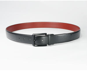 Ceinture à boucle ardillon OEM ODM avec logo personnalisé Ceintures en cuir de vachette véritable pour hommes Ceinture de tenue d'affaires réversible double face rotative - Product Image 3