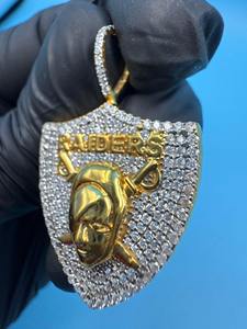 Collier pendentif hip-hop serti de diamants en moissanite VVS, plaqué or, argent 925, bijoux brillants pour rappeurs, article très vendu - Product Image 2