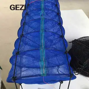 聚乙烯或尼龙编织脱轨和紧密编织多层折叠牡蛎蓝笼网