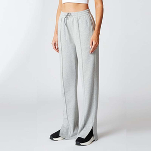 กางเกงวอร์มผ้าฟลีซผ้าฝ้ายของผู้หญิงกางเกงวอร์มสีบล็อกกางเกงวอร์มกางเกงวอร์มกางเกงเอวสูงย้อมสีเทาดีไซน์ล่าสุด2025 - Product Image 3