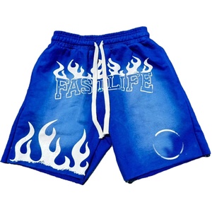 Pantalones Cortos Casuales para Hombre, de Alta Calidad, Sólidos, con Lavado Ácido Medio, Estilo Vintage, Logotipo Personalizado con Transferencia Térmica, Talla Grande, Transpirables - Product Image 5