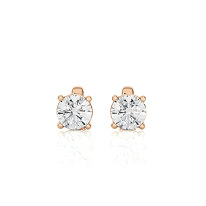 Pendientes de diamantes cultivados en laboratorio con corte redondo brillante y estético, de oro puro sólido de 14k y 18k, joyería fina para ella. - Product Image 5