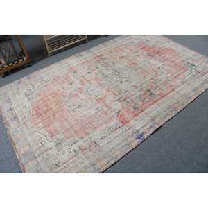Alfombra Turca Vintage de 5.2x8.1 pies, Alfombra Roja de Lana Sólida - Product Image 2