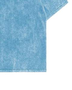 T-shirt unisexe en coton bleu clair délavé surdimensionné, style vintage, épaules tombantes, streetwear décontracté, été, t-shirt unisexe, haut à porter - Product Image 6