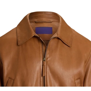 Chaqueta de Invierno de Cuero de Oveja Genuino Original para Hombre, Cuello Alto, Cierre de Cremallera, Logotipo, Último Diseño, OEM, Alta Calidad, Personalizable y Elegante - Product Image 6