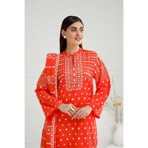 IUSTKSD-508 Traje Casual de Verano de 3 Piezas con Estampado de Laca para Jardín - Product Image 3