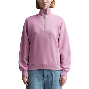 เสื้อสเวตเตอร์ขนแกะแบบมีซิปครึ่งหน้าสำหรับผู้หญิงเสื้อกีฬาแบบสวมหัวคอกลมให้ความอบอุ่นเสื้อกรดคริสตัลโลโก้ด้านหน้าสำหรับฤดูใบไม้ร่วงฤดูหนาว - Product Image 5