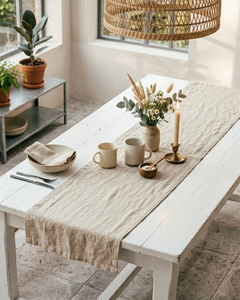 100% Natural Woven Linen Solid Pattern Modern Durable <b>Table</b> <b>Runner</b> 45x145 cm Custom Size Eco-Friendly Luxury Home Hotel Wedding - Product Image 4