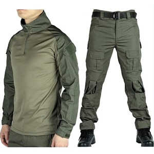 Chemise et pantalon de camouflage de combat multi-poches Combinaisons tactiques de paintball Capuche genouillères Vêtements de travail Uniforme Vêtements de chasse respirants - Product Image 6