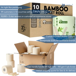 Papel higiénico de bambú sostenible, suave, 2 capas, biodegradable, sin blanquear y respetuoso con el medio ambiente para baños conscientes - Product Image 4