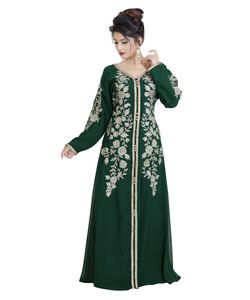 Moroccan Islamic <b>Kaftan</b> Beach Fancy Modern Floor Length <b>Long</b> Sleeve For Women <b>Dress</b> - Product Image 4