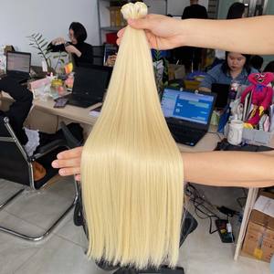 Extensions de cheveux vierges russes blondes, cuticules alignées, cheveux vietnamiens, super double trame, cheveux humains bruts, fournisseurs fiables - Product Image 2