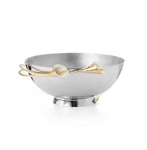 Elegante tazón de servir de acero inoxidable para buffet de bodas y banquetes con diseño martillado duradero - Product Image 6