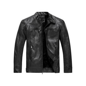 Veste en cuir synthétique à fermeture éclair intégrale, prix bas, vêtements décontractés, haute qualité, imperméable, respirante, design patchwork pour hommes motards - Product Image 3