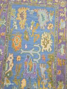 พรมขนสัตว์4x6 oushak แบบโบราณถักมือสีราสเบอรี่สีฟ้าสำหรับบ้านหรือรถแนววินเทจพรมห้องนั่งเล่นขนาด10X14 12x15 - Product Image 3