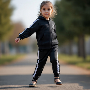 ชุดวอร์มสองชิ้นสำหรับฤดูหนาวสำหรับเด็กผู้หญิงชุดวอร์มขนแกะระบายอากาศได้ดีเป็นมิตรกับสิ่งแวดล้อม - Product Image 4