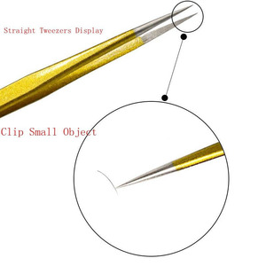 Nouvelles pinces à épiler courbées et droites antistatiques en acier inoxydable pour faux cils, outils de maquillage, outils de manucure et de nail art - Product Image 3