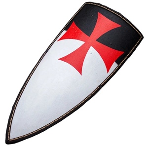 Escudo Vikingo JEXMOO Hecho a Mano de 24 Pulgadas, de Madera y Acero con Alto Contenido de Carbono, Diseño de Copa Central, con Soporte Compatible y Personalizable - Product Image 1