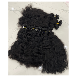 Pelo NATURAL ondulado de la mejor calidad, color negro, sin enredos, sin caída, cabello humano 100% Natural - Product Image 6