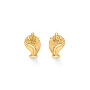 Yellow Gold Heart Huggie Stud <b>Earrings</b> for Women-<b>Diamond</b> Zircon Moissanite or <b>Pearl</b> - Product Image 2