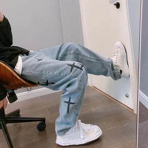 Kaufen Sie echte atmungsaktive Baggy <span class=keywords><strong>Jeans</strong></span> Top-Qualität Übergröße Herrenjeans OEM-Service verfügbar