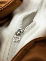 Blouson universitaire chaud pour homme avec capuche, style bomber de baseball, streetwear, fermeture éclair, marron et blanc, vêtement d'extérieur décontracté