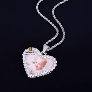 Pendentif exclusif en argent sterling 925 avec cœur Hip Hop et diamants ronds de clarté VVS taille brillant Moissanite pour les fêtes - Product Image 4