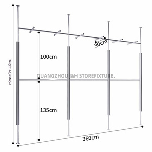 <span class=keywords><strong>Appendiabiti</strong></span> da Terra in Acciaio Inox con Mensola Portascarpe, Montaggio <span class=keywords><strong>a</strong></span> <span class=keywords><strong>Soffitto</strong></span>, Design Moderno - Product Image 5