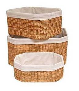 Economically Priced Handwoven Water Hyacinth <b>Woven</b> <b>Baskets</b> Tray Comfortable Handle for Bedroom Living Room Bathroom Organization - Product Image 2