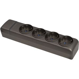Enchufe múltiple de grafito serie ION con 4 tomas inalámbricas sin interruptor, 16A 250V (Solera 8004PNG) - Product Image 1