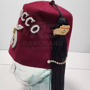 หมวกเฟซแบบดั้งเดิมของสมาคมฟรีเมสัน (OEM) หมวกเฟซของสมาคมฟรีเมสัน (Shriner) หมวกเฟซแบบดั้งเดิมของสมาคมฟรีเมสัน (Freemason) หมวกเฟซแบบสั่งทำพิเศษของสมาคมฟรีเมสัน (Custom Masonic Design) หมวกเฟซปักลายของสมาคมฟรีเมสัน (Embroidered Masonic Fez Hat) - Product Image 2