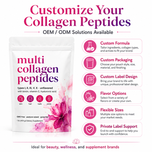 Poudre de Collagène Hydrolysé 10g Protéines par Portion, <span class=keywords><strong>4</strong></span> Types de Collagène + Acide Hyaluronique + Vitamine C + 5000mcg Biotine, 54 Cuillères - Product Image 2