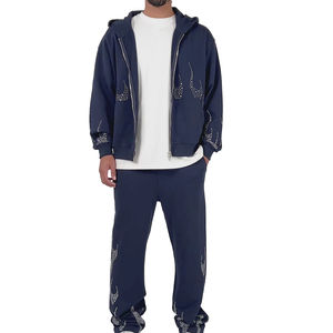 Vente Flash Survêtement Léger Personnalisé en Strass pour Homme, 100% Coton, Coupe-Vent, Séchage Rapide, Respirant, Style Streetwear Hiver - Product Image 1