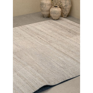 Tapis en laine noué à la main AKWL-1691, motif patchwork gris et noir, pour salon, entrée, couloir, forme puzzle rectangulaire - Product Image 5