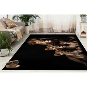 Alfombra para puerta con diseño de familia de leones: alfombra impresa con diseño de animales de safari, alfombra delgada no tejida - Product Image 4