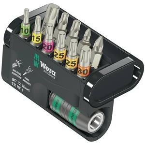 Assortiment de tournevis Wera 12 pièces PZD/TX-HF/TX pour bois, avec embouts assortis TX HF 1 Bit-Check - Product Image 1