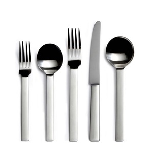 Juego de vajilla de acero inoxidable plateado pulido con espejo de lujo resistente, 3 uds., tenedores modernos, cucharas, cuchillos para fiestas de uso diario - Product Image 4