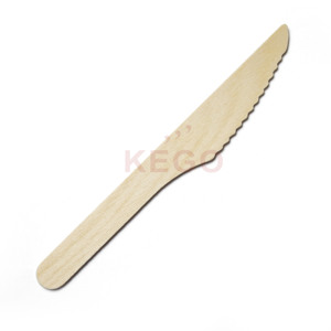 Cuchillo desechable de madera biodegradable de 165mm respetuoso con el medio ambiente, vajilla de fiesta de estilo Simple segura para alimentos, precio de fábrica - Product Image 5