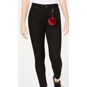 Jeans Skinny a Vita Alta per Ragazze Tinseltown, Pantaloni in Denim Nero Traspirante, Design Semplice a Zampa, Taglia XL, Pantaloni Sexy a Vita Alta - Product Image 2
