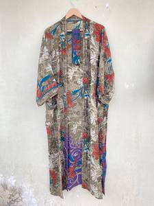 Comfortable Silk Sari <b>Kimono</b> Vintage Silk Robe Handmade Silk Robe - Product Image 3