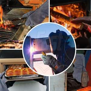 Guantes de cuero para soldar, guantes de trabajo anti-chispas, guantes de cuero para soldar a gas, guantes de cuero multiusos ignífugos para soldar - Product Image 3