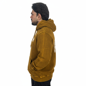 เสื้อฮู้ดดี้ผู้ชายแบบครอปทรงบ็อกซี่ สไตล์โอเวอร์ไซส์ สกรีนลายแบบ DTG ผลิตตามสั่ง ขายส่ง ผ้าฝ้าย 100% ล้างสีแบบ Acid Wash รุ่นพื้นฐาน - Product Image 3