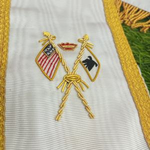 TABLIER DE RITE ÉCOSSAIS 33E DEGRÉ AVEC COLLIER OR BRODERIE AILES - Product Image 5