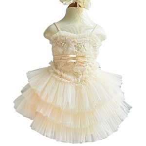 Robe de princesse sans manches à 3 couches en dentelle et perles pour bébés filles, idéale pour les mariages, cérémonies, anniversaires, défilés de mode et spectacles - Collection Vietnam ODM - Product Image 1