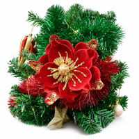 18 cm Samt-Kunstweihnachtssterne Blumenzweige Weihnachtsbaumschmuck Festliche Partydekoration Blumenstiele