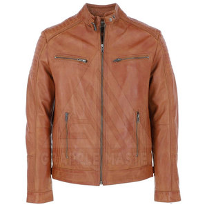 Chaqueta de Motociclista de Cuero Vacuno de Alta Calidad y Bajo Precio para Hombre, Estilo Urbano, con Características Impermeables y Resistentes al Viento - Product Image 1
